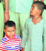 The abandoned girls at the Ambala City railway station on Saturday. 