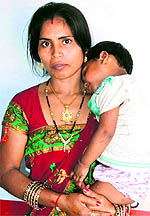Sangeeta along with her mother. Tribune photos: Rameshwar Gaur