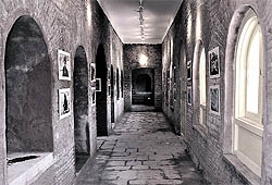 An inside view of Lal Ded Cultural Centre with pictures on heritage and culture of Srinagar