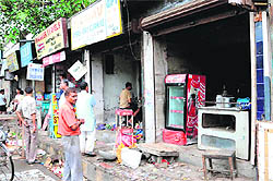Shopkeepers have started shifting their stuff from eight shops which will be demolished in the first phase inside the temple complex