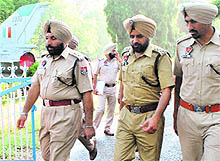 Police personnel review security