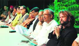 A panel of experts from India and Pakistan attend a seminar on Sufism in Amritsar on Monday. 