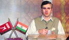 Chief Minister Omar Abdullah addresses people of the state on the eve of Independence Day in Srinagar on Tuesday.
