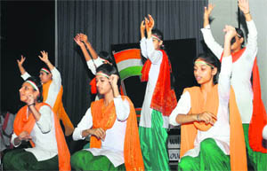 Students present a dance performance at Shivalik Public School, Phase VI, in Mohali. 