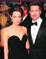 Sky high: Brad Pitt and Angelina Jolie