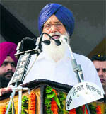 Chief Minister Parkash Singh Badal at I-Day function in Patiala.