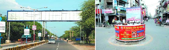 The entry gate to the city on Bibiwala road (left) failed to find any bidder because of the proposed widening of road; Sadbhavna Chowk will be developed as a backlit tower. Tribune photos: pawan sharma