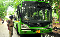 The CTU bus, which hit a student, in police custody