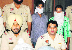 The accused in police custody in Amritsar on Saturday. 