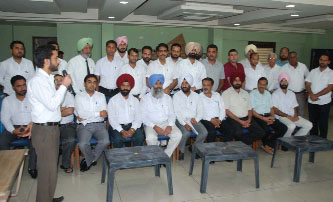 A meeting of the presidents of different district Bar associations in progress in Bathinda on Saturday.