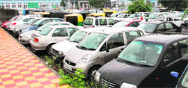 A view of the parking lot at Chandigarh Railway Station.