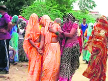 The wailing mothers of four boys, who were drowned while bathing in a pond at Kharak Khurd village of Bhiwani district on Sunday.