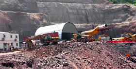 The construction work at the tunnel project in Ramban district is in full swing.