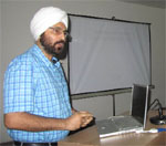 An opthalmologist speaks at a scientific programme organised in Bathinda on Sunday