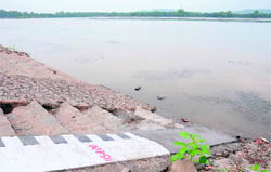 The increased water level of Sukhna Lake in Chandigarh. 