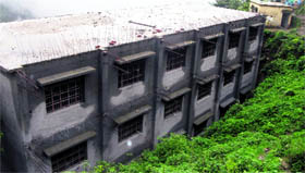An underconstruction building of Government Inter-College at Kempty in Mussoorie.