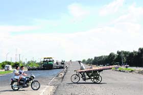 The flyover in Sector 8, Karnal, is waiting to be opened to the public