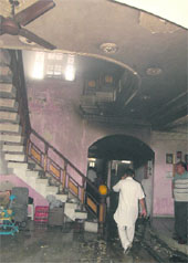 The house in Basti Peer Daad, where fire broke out, in Jalandhar on Monday.
