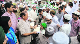 Reasi Deputy Commissioner Nirmal Sharma greets Muslim brethren at Jama Masjid in Reasi
