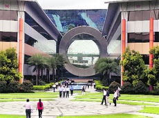 The futuristic Infosys campus in Bangalore