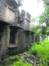 The damaged administrative block of the Government Senior Secondary School for Boys in Nurpur on Tuesday.