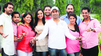 The cast and crew of Punjabi movie Yaar Pardesi. 