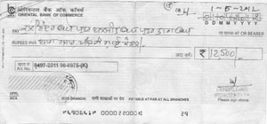 A cheque issued to Kulwinder Singh of Chandiwala village was returned by bank.
