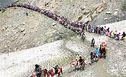 A file photograph of the Amarnath yatra