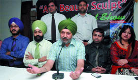 Dr GS Nagpal addressing a press conference in Bathinda on Thursday evening.