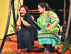 Artistes stage Nazaria at Tagore Theatre in Chandigarh on Friday. 