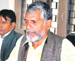 Former minister Diwakar Bhatt in Haridwar. Tribune photo: Rameswhar Gaur