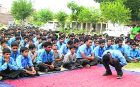A student undergoes punishment as ordered by DSP Tanya Surjewala in Panipat