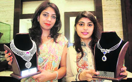Razzle dazzle: Designer jewellery on display.
