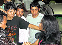 The drunk girl outside a discotheque in Chandigarh on Sunday