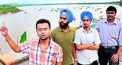 Students of the University Institute of Engineering and Technology share their ideas on saving Sukhna Lake in Chandigarh on Sunday