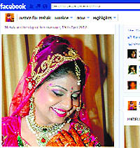 A file photo of Mehak on her wedding day. The photograph has been posted on the Facebook page three days after her death by her relatives.