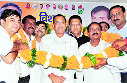 President of the state unit of the Congress Yashpal Arya (centre) during a membership drive function in Dehradun on Sunday