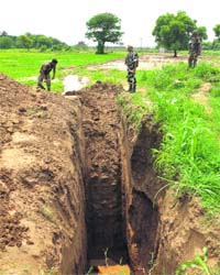 A file photo of the trans-border tunnel unearthed at Chechwal village in Samba