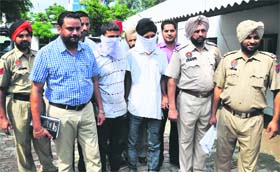 Vehicle thieves in police custody in Ludhiana on Sunday