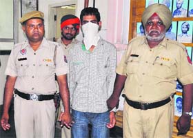 A drug peddler in police custody in Ludhiana on Sunday