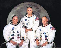 The crew of the Apollo 11 mission  (from left) Neil Armstrong, Michael Collins and Edwin Eugene Aldrin  pose in this 1969 photo