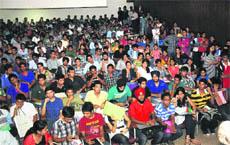 Applicants attend the final round of counselling for BEd admission in city colleges at Panjab University on Monday.