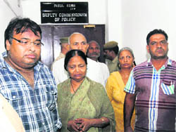 Mehaks mother along with her relatives at the Mini Secretariat in Panchkula on Monday. 