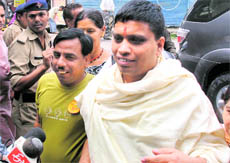 Balkrishan on his way to appear before the CBI court in Dehradun on Monday.