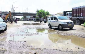 A view of the road stretch in Jalandhar