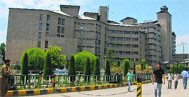 A view of the Sher-i-Kashmir Institute of Medical Sciences at Soura in Srinagar. 