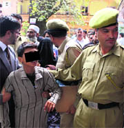 The 12-year-old boy who was arrested in connection with Eid violence in Srinagar.