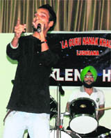 A participant performs during a talent-hunt show at GGN Khalsa College in Ludhiana on Monday.