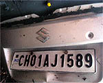 The car belongs to a Chandigarh police official.