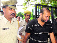 Mehaks husband at the District Courts in Panchkula 